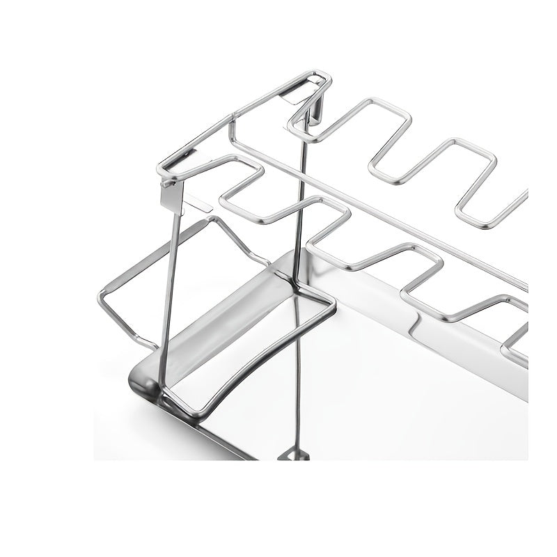 Chicken Leg Rack 14 Slot Stainless Steel with Drip Pan