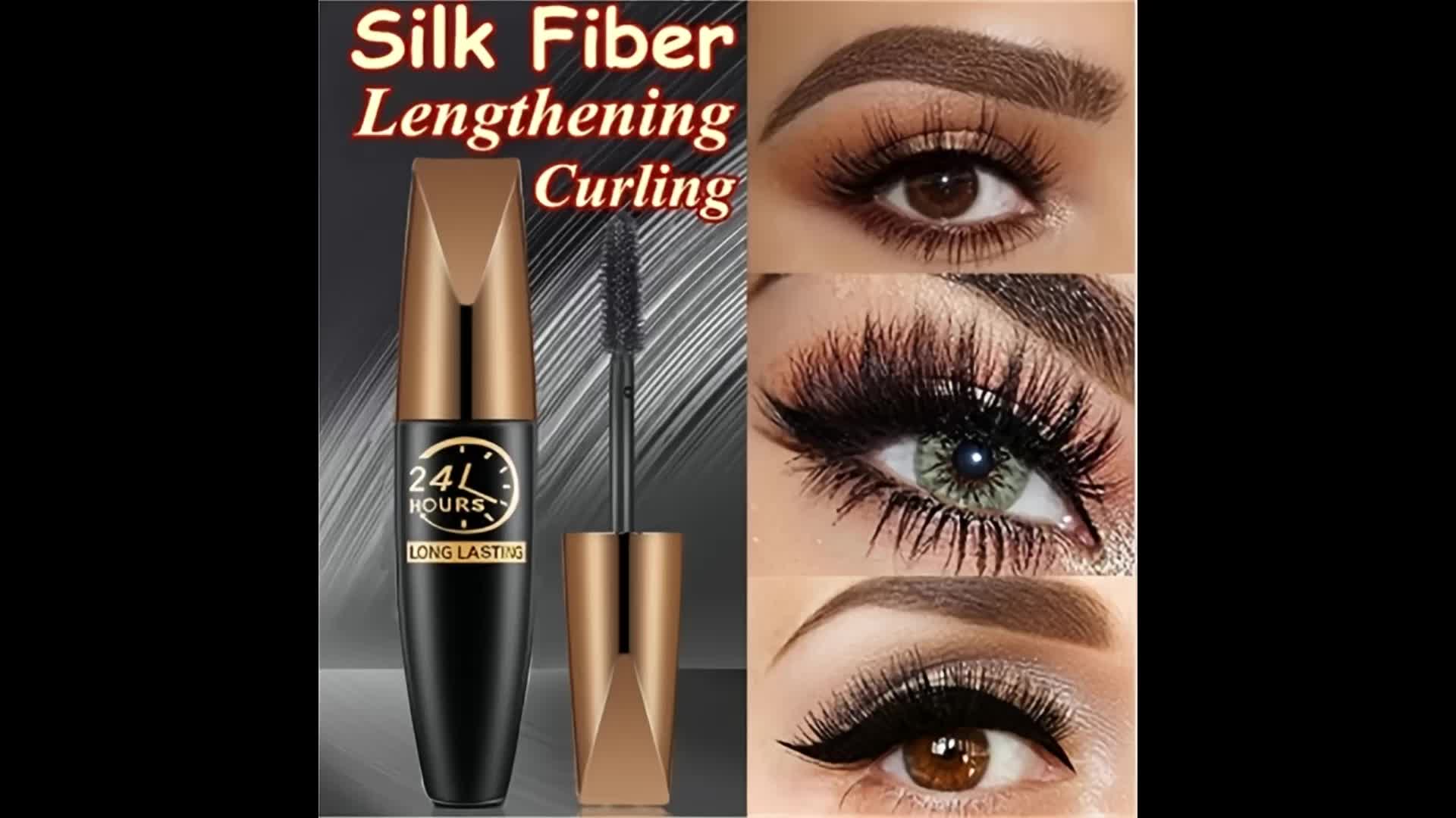 Waterproof Silk Fiber Lash Mascara Thickens, Lengthens & Curls Eyelashes