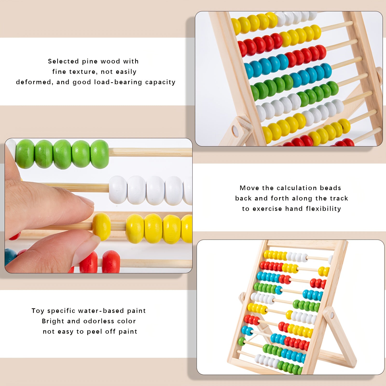 Wooden Abacus Counting Frame Toy for Kids - Educational Math Game