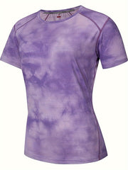 Tie Dye Crew Neck T Shirt Quick Drying Short Sleeve Tee