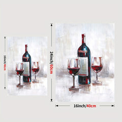 Wine Pictures Poster Red Wine Bottle Kitchen Wall Decor Canvas Wall Art