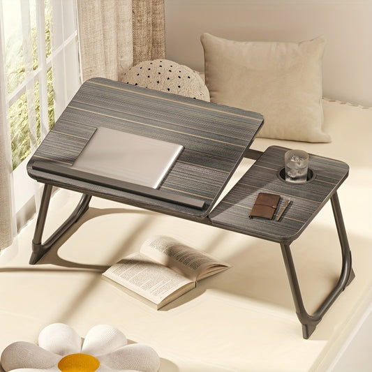 Adjustable Cup Holder Folding Study Table Laptop Desk
