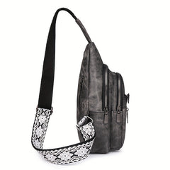 Women's Faux Leather Sling Bag Casual Crossbody Chest Pack