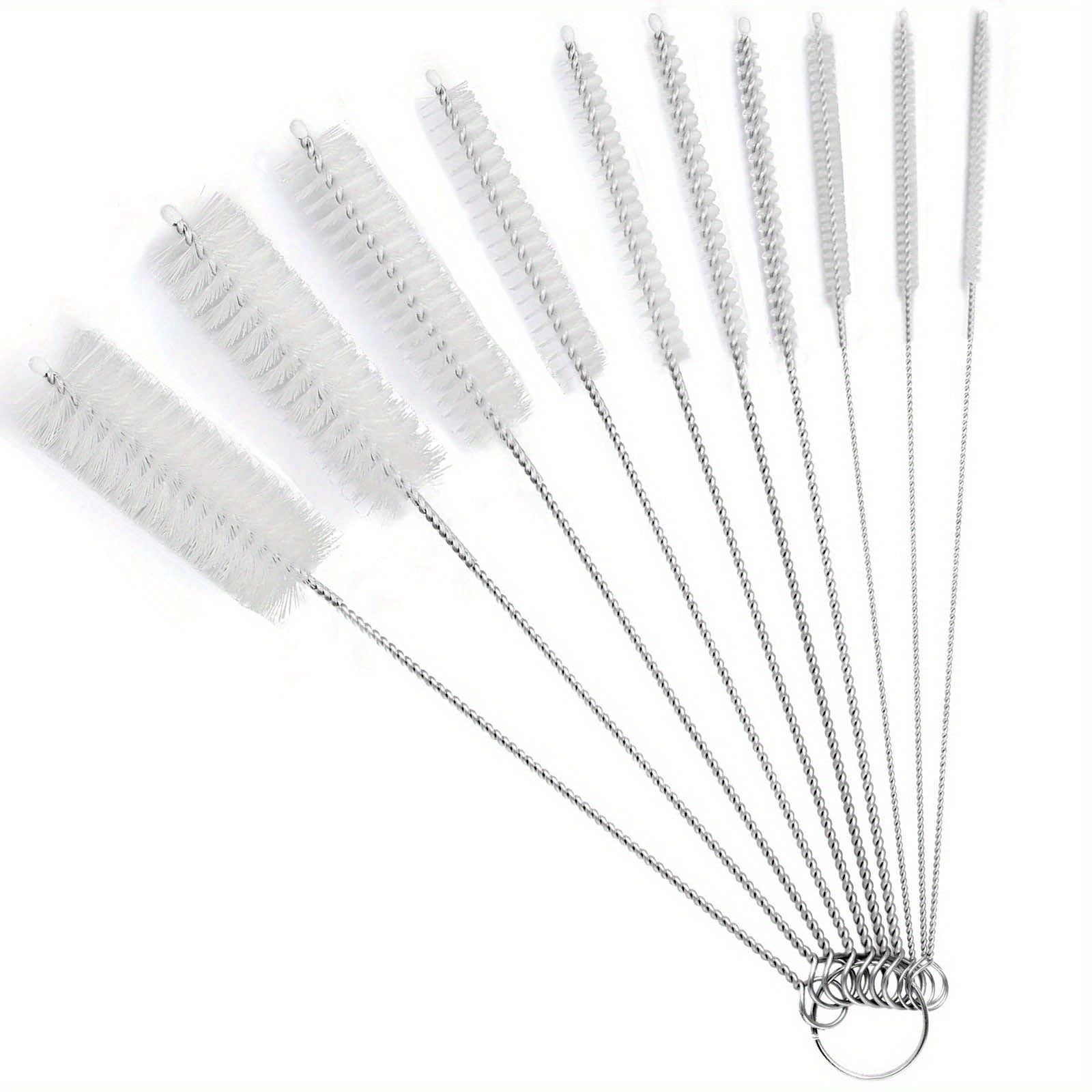 10pcs Nylon Tube Brush Set for Narrow Neck Bottles