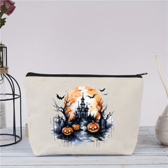 Halloween Makeup Bags Travel Pouches Toiletry Bags Canvas Zipper Makeup Bags