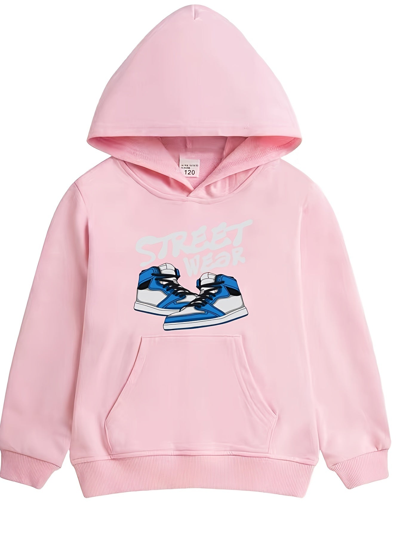 Boys Stylish Shoes & STREETWEAR Letter Print Hooded Sweatshirt