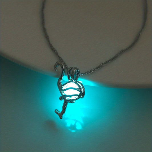Moon Pendant Necklace Glowing Night Adjustable Neck Chain Women Party Clothing