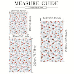 Polyester Merry Christmas Tablecloth Snowman Christmas Tree Design