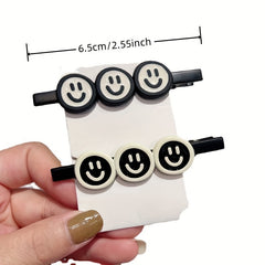 Alloy Smiley Face Hair Clip Girl's Side Clip Headwear Hair Accessories Female