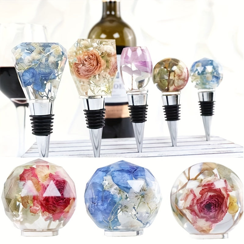 10PCS Epoxy Resin Wine Cork Stopper Silicone Mold Set