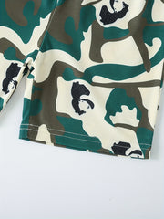 Boys Teen Casual T Shirt & Camouflage Shorts Set for Summer