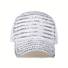 Rhinestone Pearl Baseball Cap Sun Hat Women