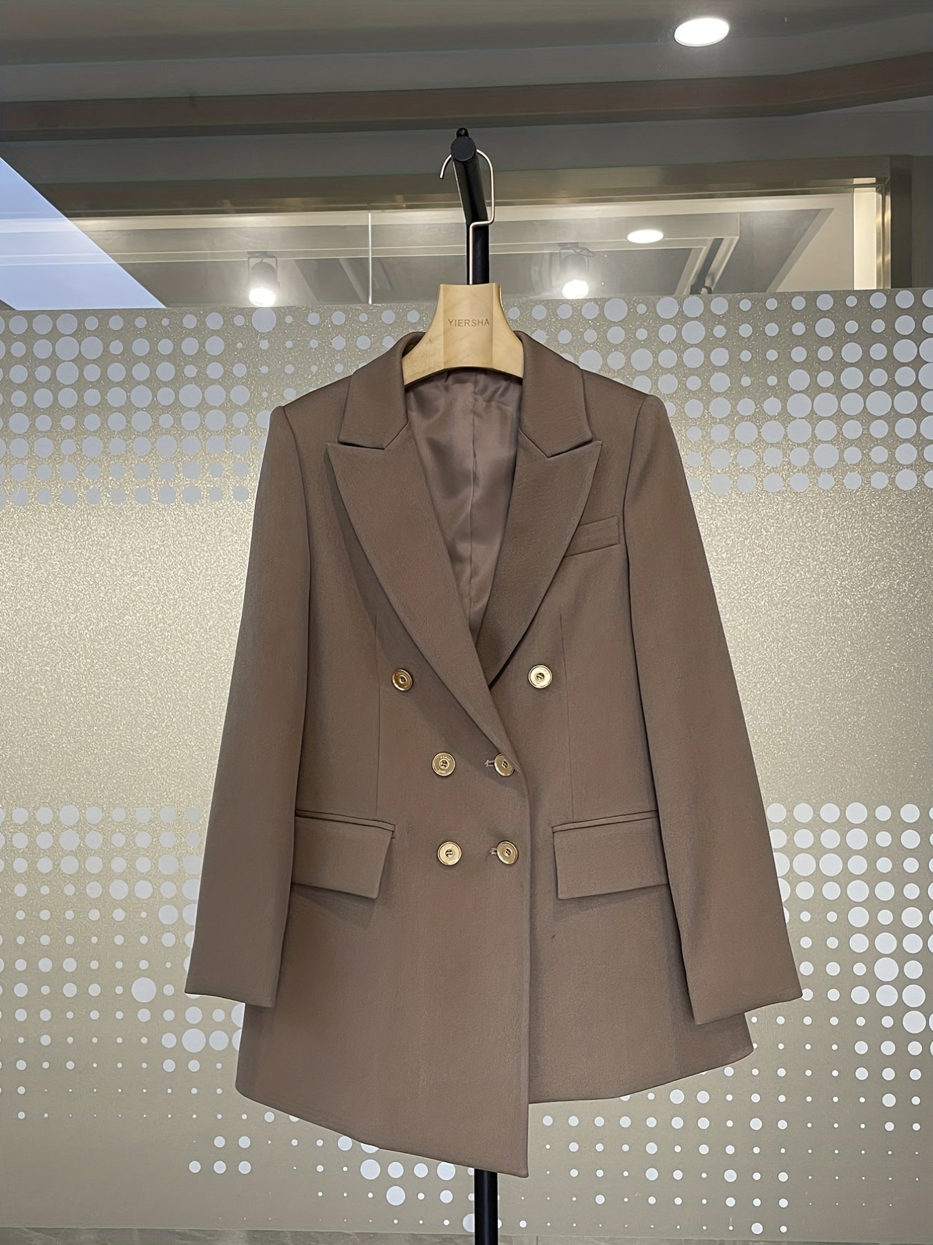 Double Breasted Lapel Neck Blazer Long Sleeve Blazer