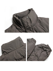 Long Puffer Jacket Women Winter Standing Collar Warm Outdoor Clothing