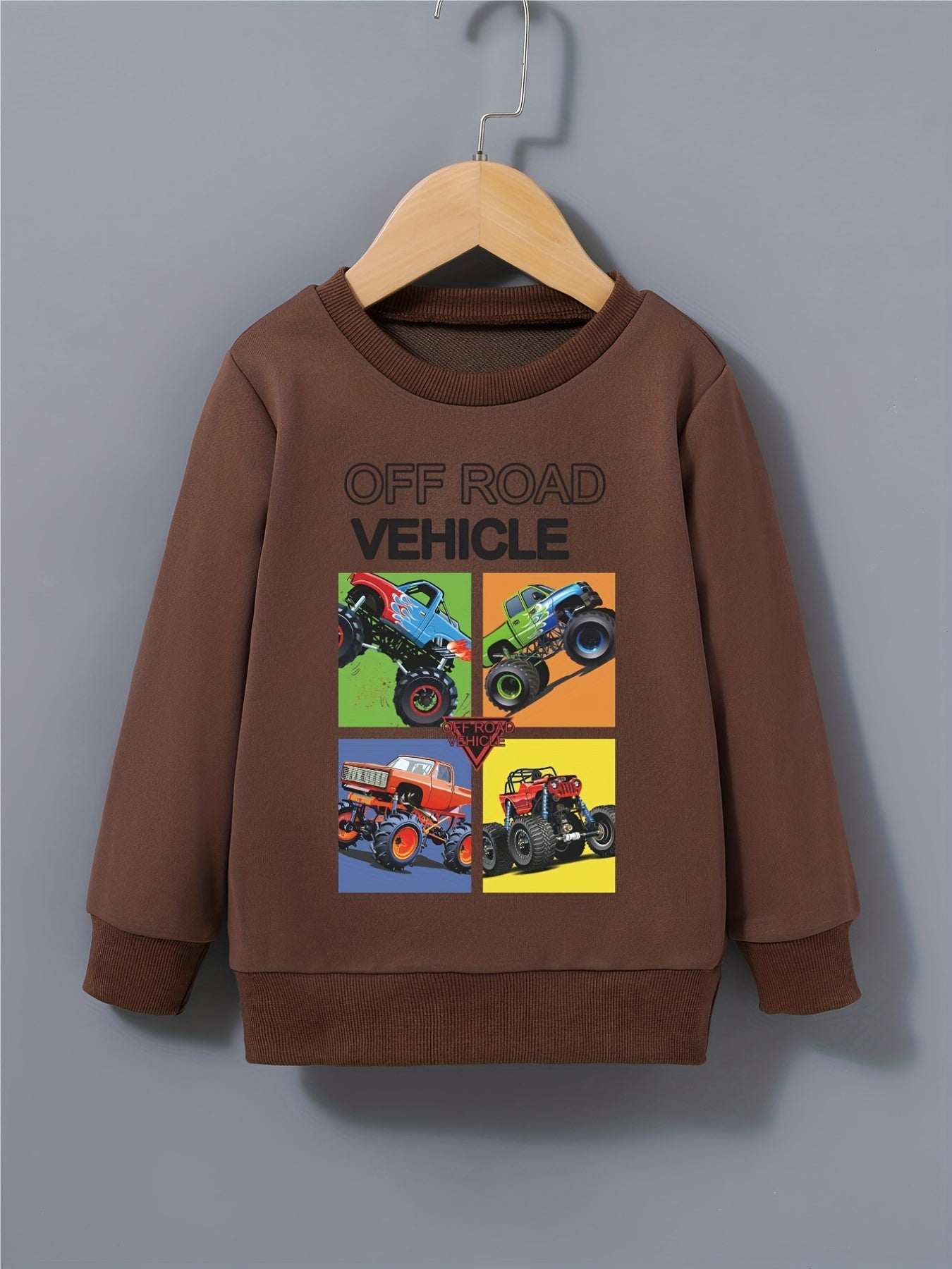 Boys Off-Road Vehicles Print Pullover Sweatshirt