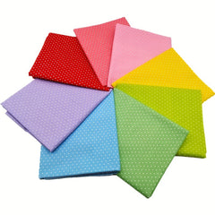 8pcs Polka Dot Cotton Fabric Bundle for DIY Crafting
