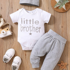 Baby Boys LITTLE BROTHER Short Sleeve Bodysuit Set