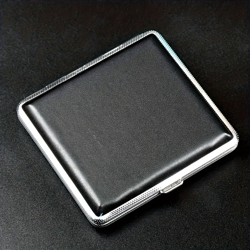Portable Leather Cigarette Box 20pcs Snap Button Cigarette Storage Box