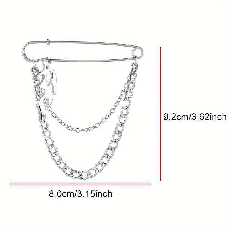 Double Layer Chain Butterfly Brooch Men Pin Suits Shoes Hats Accessories