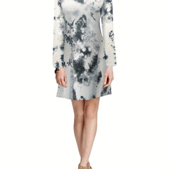  Tie Dye Long Sleeve Casual Dress