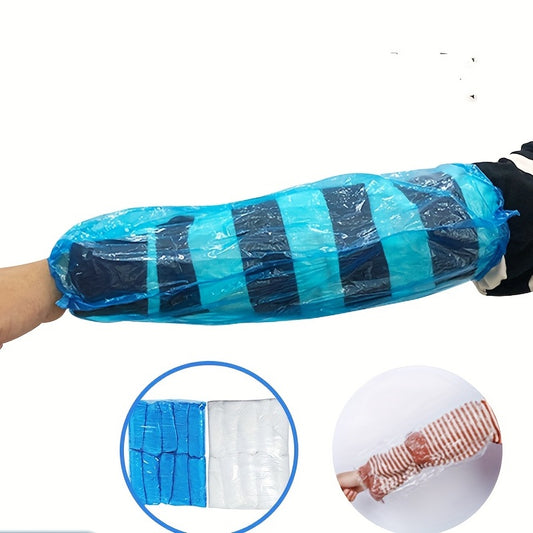 100pcs Disposable Arm Sleeves Covers Waterproof PE Oversleeves