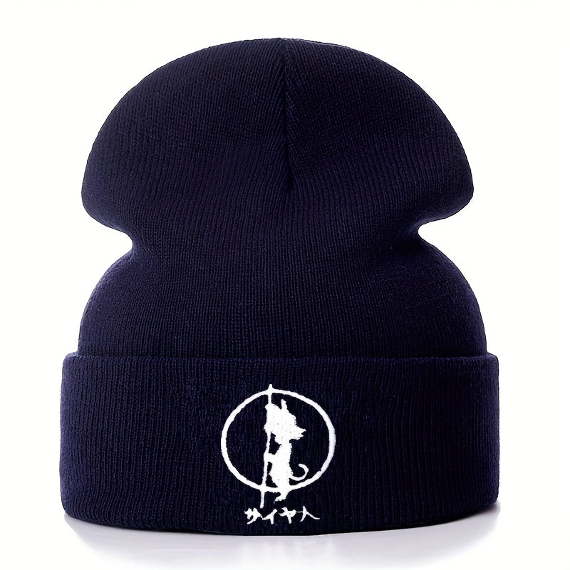 Embroidery Anime Cartoon Beanie Hat Knitted Warm Winter Hats