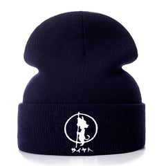 Embroidery Anime Cartoon Beanie Hat Knitted Warm Winter Hats
