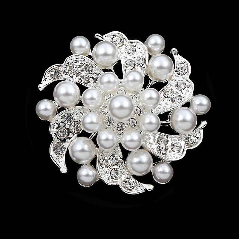 Artificial Diamond Pearl Brooch Suit Sweater Decoration Jewelry