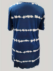  Women's Striped Short Sleeve Tee Dress