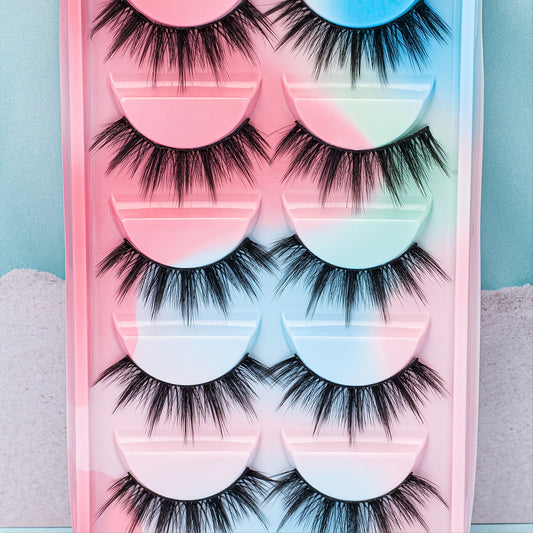 5 Pairs Long Voluminous 3D Mink False Eyelashes