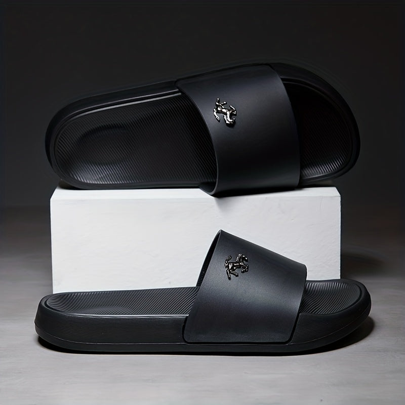 Men's Metallic Decor Slides Non Slip Slippers