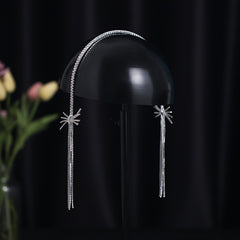 Rhinestone Tassel Headband with Long Tassel for Women