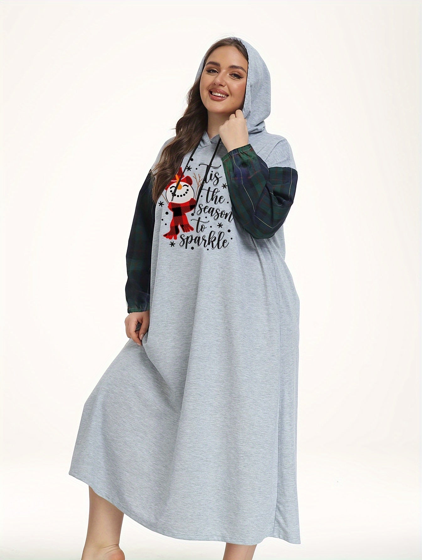  Snowman Hooded Nightdress - Christmas Loungewear Dress