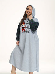  Snowman Hooded Nightdress - Christmas Loungewear Dress