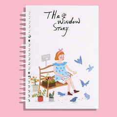 Cartoon Girl Succulent Plant Coil Book A5 Loose-leaf 60 Sheets