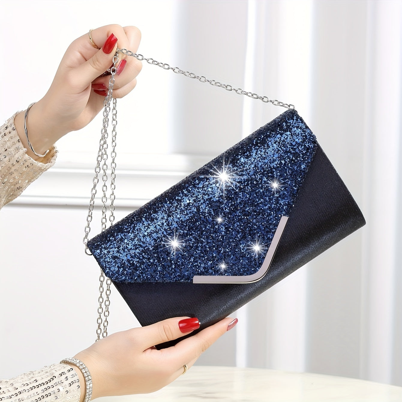 Sparkling Evening Clutch Purse Elegant Handbag for Weddings and Parties