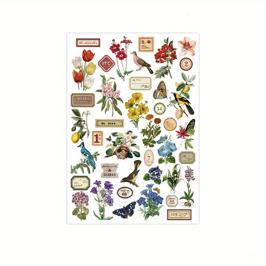 1pc Plant Flower Stickers Scrapbooking DIY Vintage Decorative Stationery
