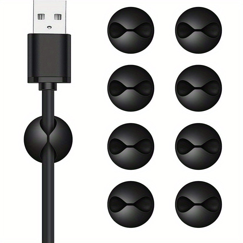 8 Pcs Adhesive Cord Holders Cable Clips Cable Management Organizer