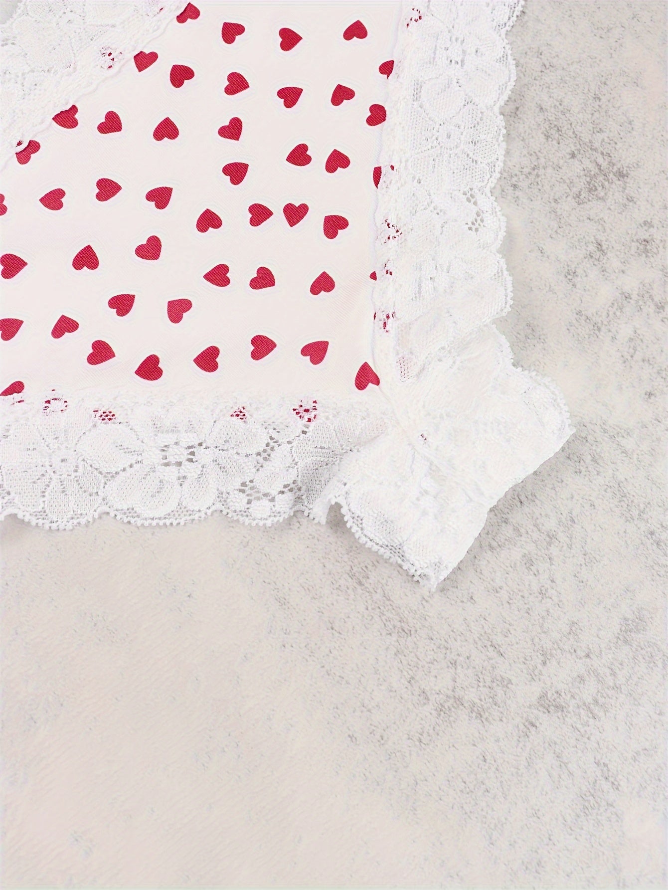 3 Pack Plus Size Heart Print Lace Cheeky Panty Set
