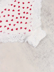 3 Pack Plus Size Heart Print Lace Cheeky Panty Set