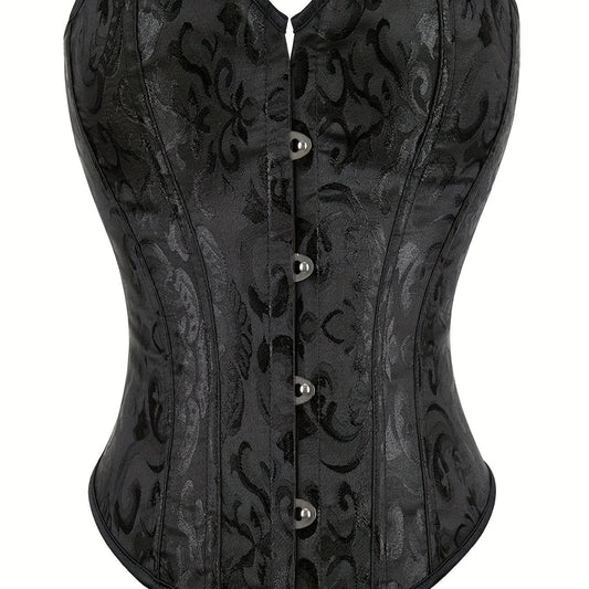  Gothic Body Shaper Jacquard Bustier Lingerie