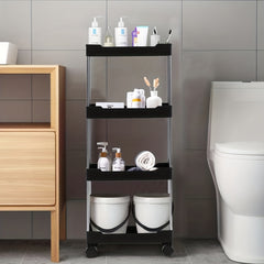 Slim Rolling Storage Cart 4 Layer Bathroom Storage