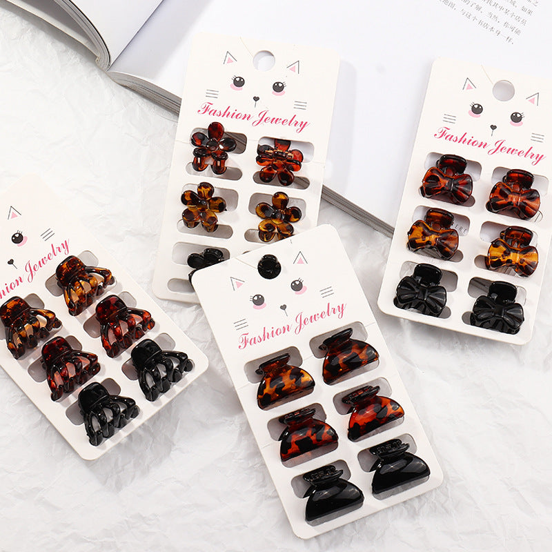6 Pcs Matte Texture Mini Hair Clips Bow Barrette Accessories