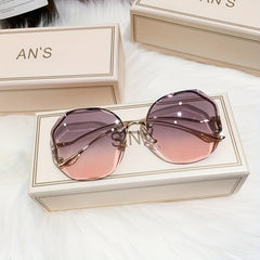 Men Rimless Sunglasses Street Style UV Protection Summer Sunglasses