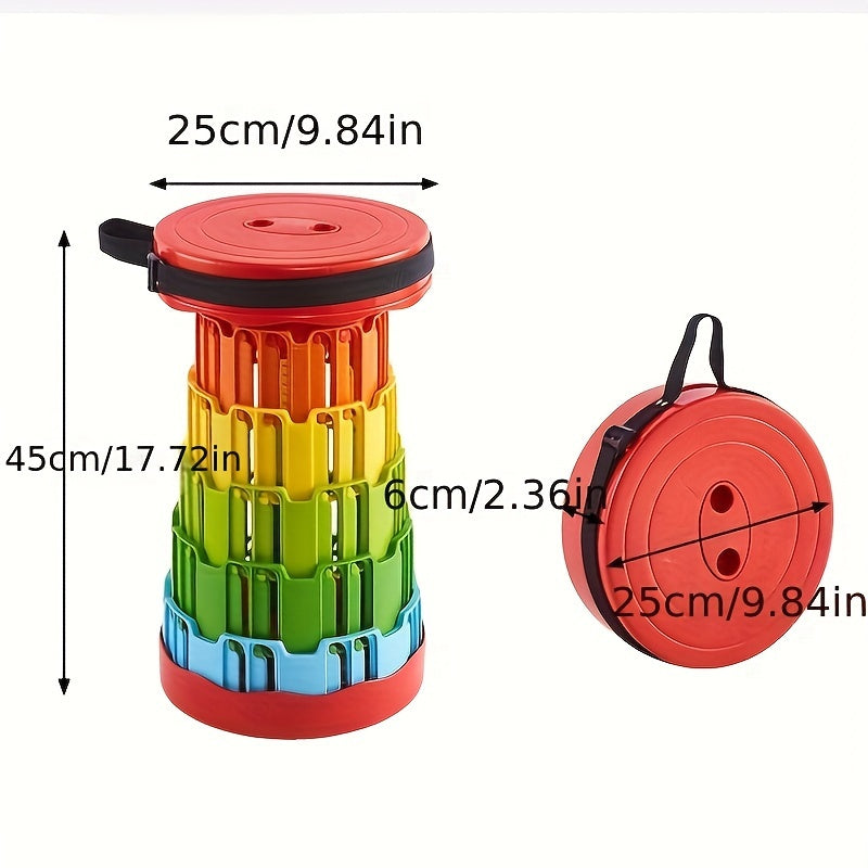Rainbow Folding Stool Portable Retractable Stool For Camping
