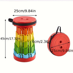 Rainbow Folding Stool Portable Retractable Stool For Camping