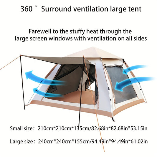 Quick Open 4-sided Camping Tent Ultra Light Sunshade Rainproof