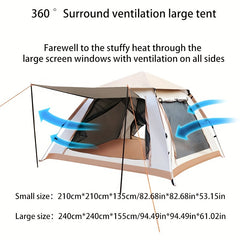 Quick Open 4-sided Camping Tent Ultra Light Sunshade Rainproof