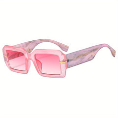 Y2K Square Sunglasses Marbling UV400 Sun Shades Glasses