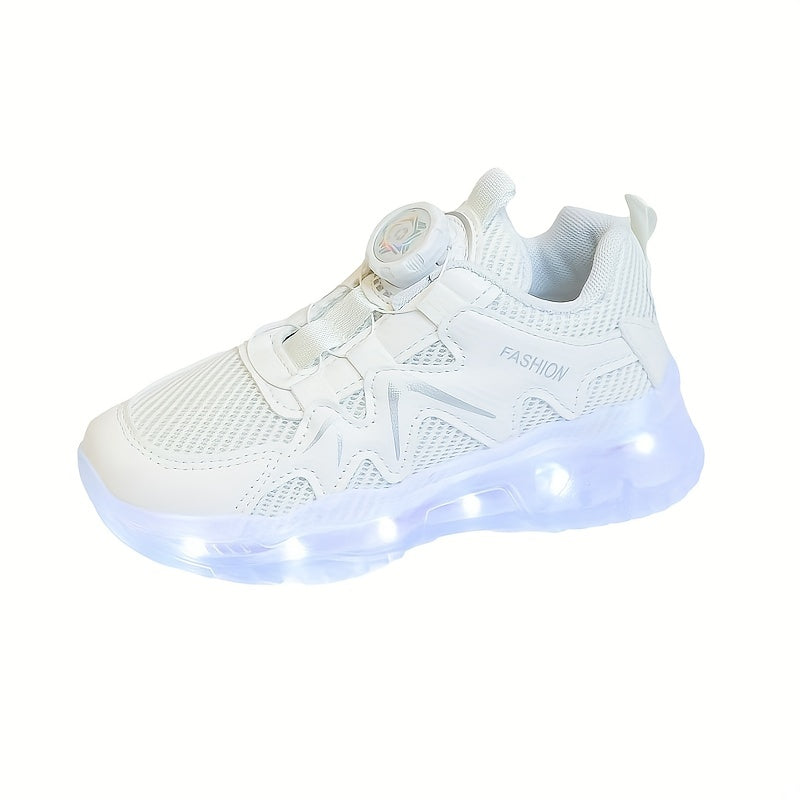 Boys Rechargeable LED Dad Shoes for Night Outdoor Fun